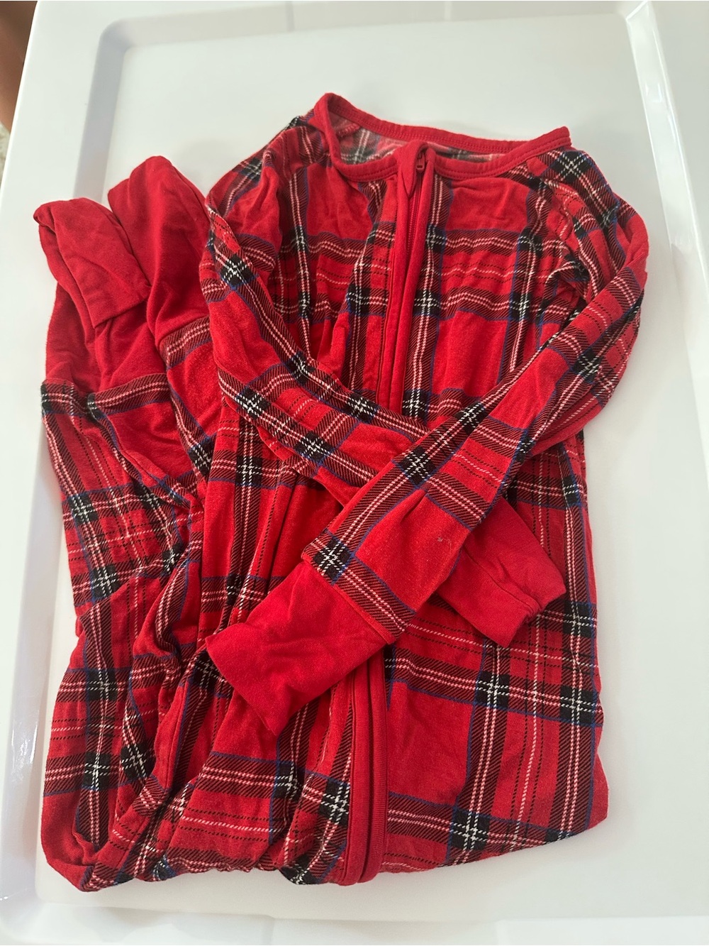 Little Sleepies Red Plaid Zippy